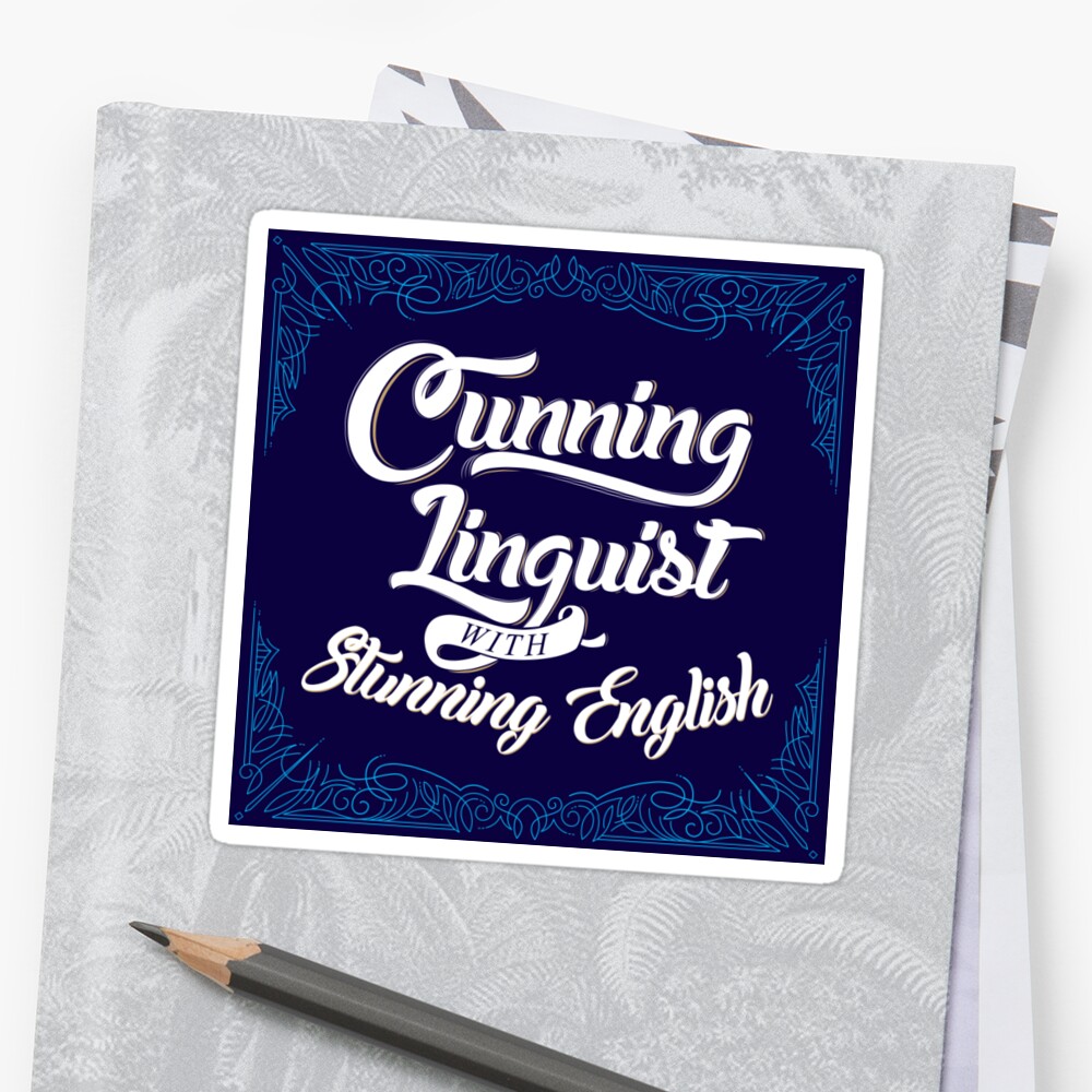 cunning-linguist-sticker-by-talabanana-redbubble