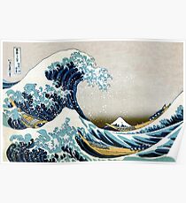 Die große Welle, berühmte japanische Grafik Poster