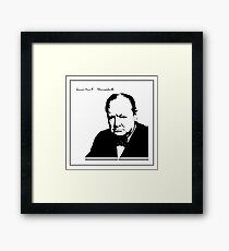 Silhouette portrait Winston Churchill Framed Print