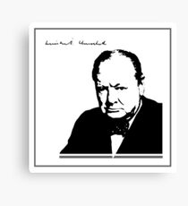 Silhouette portrait Winston Churchill Canvas Print