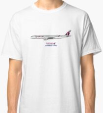Illustration of Qatar Airbus A350 Classic T-Shirt