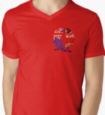AUSTRALIA BRITAIN WOLF LOVE Men's V-Neck T-Shirt