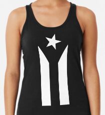 Puerto Rico Black & White Protest Flagge Racerback Tank Top