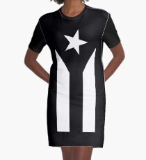 Puerto Rico Black & White Protest Flag Graphic T-Shirt Dress