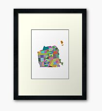 San Francisco Neighborhood Map Framed Print