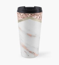 Rose Gold Glitter & Marble Travel Mug