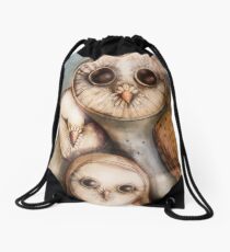 three wise owls Drawstring Bag