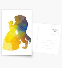 Princess and Prince Dancing Inspired Silhouette Postcards
