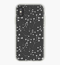Baby's Breath Flower Pattern - Black iPhone Case