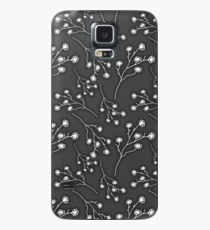 Baby's Breath Flower Pattern - Black Case/Skin for Samsung Galaxy