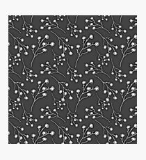 Baby's Breath Flower Pattern - Black Photographic Print