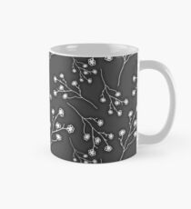 Baby's Breath Flower Pattern - Black Mug