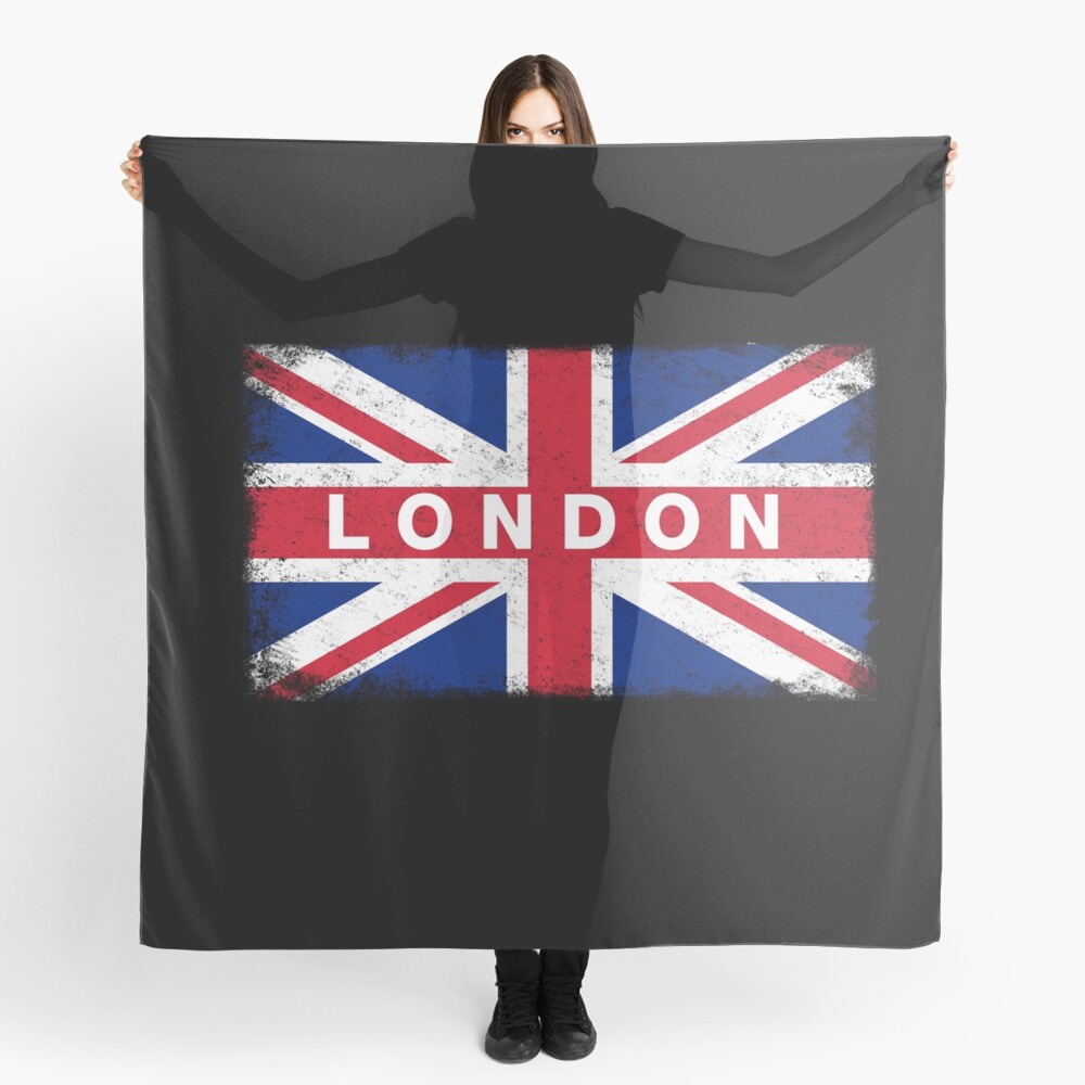 London Shirt Vintage United Kingdom Flag T-Shirt Scarf