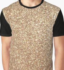 Copper Rose Gold Metallic Glitter Graphic T-Shirt