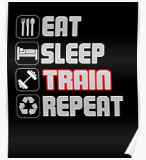Eat Sleep Zug wiederholen Poster