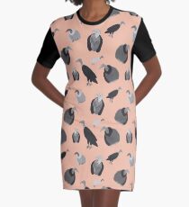 pink vultures Graphic T-Shirt Dress