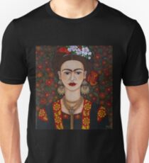 Frida with butterflies Unisex T-Shirt