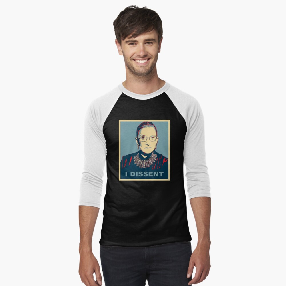 Notorious RBG I DISSENT Baseball ¾ Sleeve T-Shirt