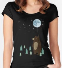 Camiseta entallada de cuello redondo el globo de la luna