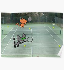 Tennis Cats Poster