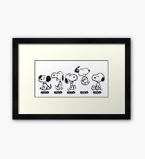 Snoopy through the ages, Peanuts Framed Print