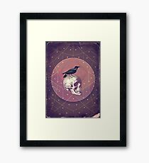Crow and Skull Collage Framed Print