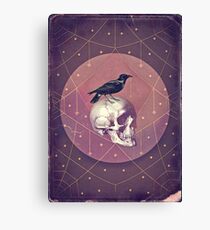Crow and Skull Collage Canvas Print