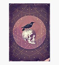 Crow and Skull Collage Photographic Print