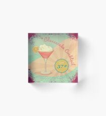 50s Pink Martini Cheesecake Cocktail Acrylic Block