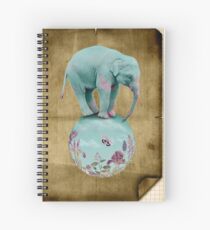 Mauve flowers on turquoise sky background Spiral Notebook
