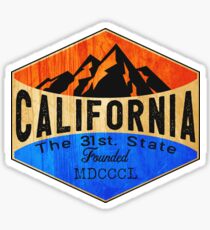CALIFORNIA THE 31 ST. STATE MOUNTAINS OCEAN DESERT SKIING HIKING CLIMBING CAMPING Sticker