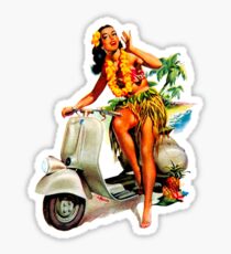 Scooter Girl Aloha Sticker