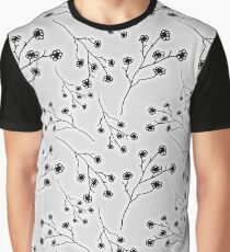 Baby's Breath Flower Pattern - White Graphic T-Shirt