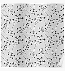 Baby's Breath Flower Pattern - White Poster