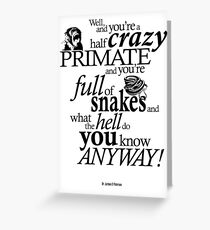 Crazy Primate (1) Greeting Card