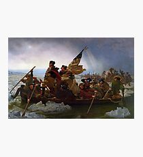 Lámina fotográfica Washington cruzando la pintura de Delaware