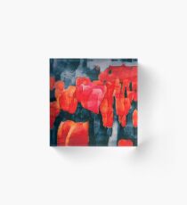 Tulip Field at Night Acrylic Block