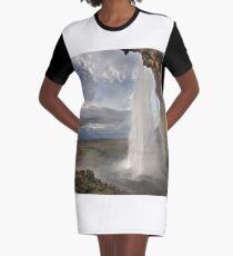 Seljalandsfoss Iceland Graphic T-Shirt Dress