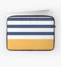 Blue and white stripes with yellow Laptop Sleeve