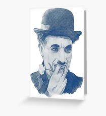 Chaplin blue Greeting Card