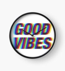 Good Vibes Techicolor Clock