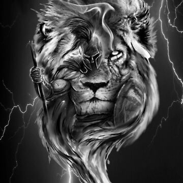 Lion Spartan Tattoo Design White Background (Download Now) 