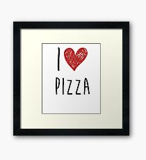 I Love Pizza Love Heart Framed Print