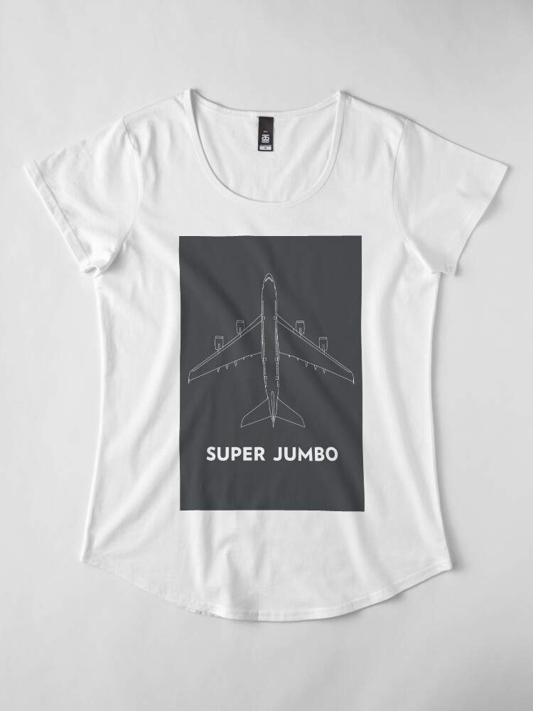 Alternate view of Super Jumbo Airbus A380 Premium Scoop T-Shirt
