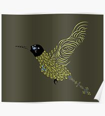 Abstract Hummingbird Poster