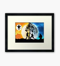 Dayman vs Nightman Framed Print
