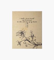 Sylvia Plath - I am, I am, I am. Art Board