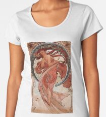 'Dance' by Alphonse Mucha (Reproduction) Women's Premium T-Shirt