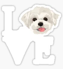 I Love Maltese Dog Lover Cute Doggie Face Sticker