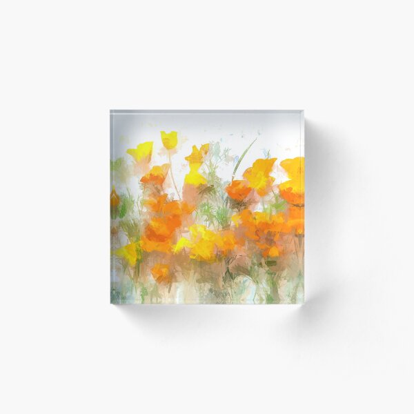 Sunrise Poppies Acrylic Block